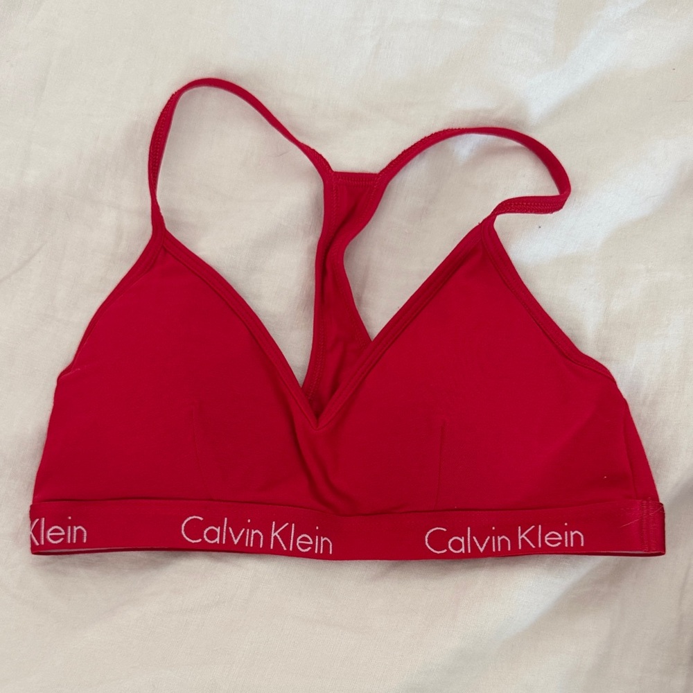Calvin Klein Vibrant Red Triangle Bralette